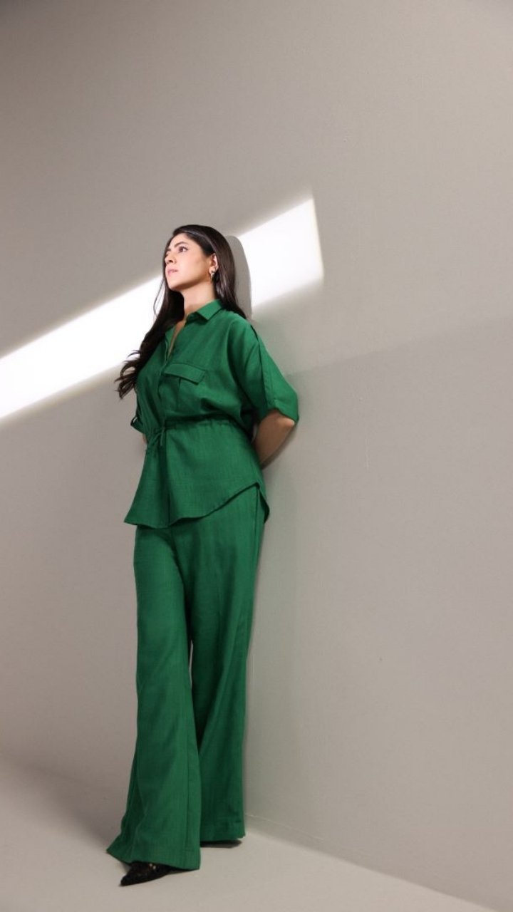 NS-01 EMERALD LINEN BLEND SAFARI CO-ORD SET