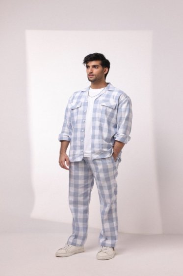 SA-04 GINGHAM BLUE CO-ORD SET