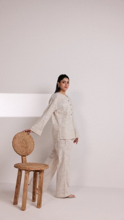 NS-07 WHITE ONYX LINEN CO-ORD SET